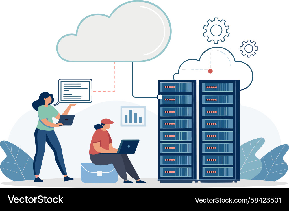 Cloud Computing & Server Infrastructure Vector Image