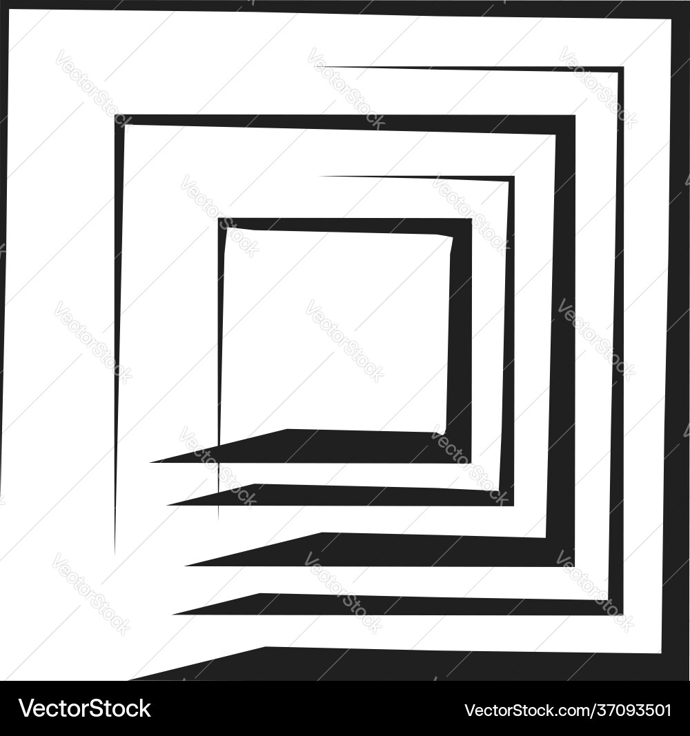 Concentric square element with drawn lines Concentric square element with drawn lines vector image