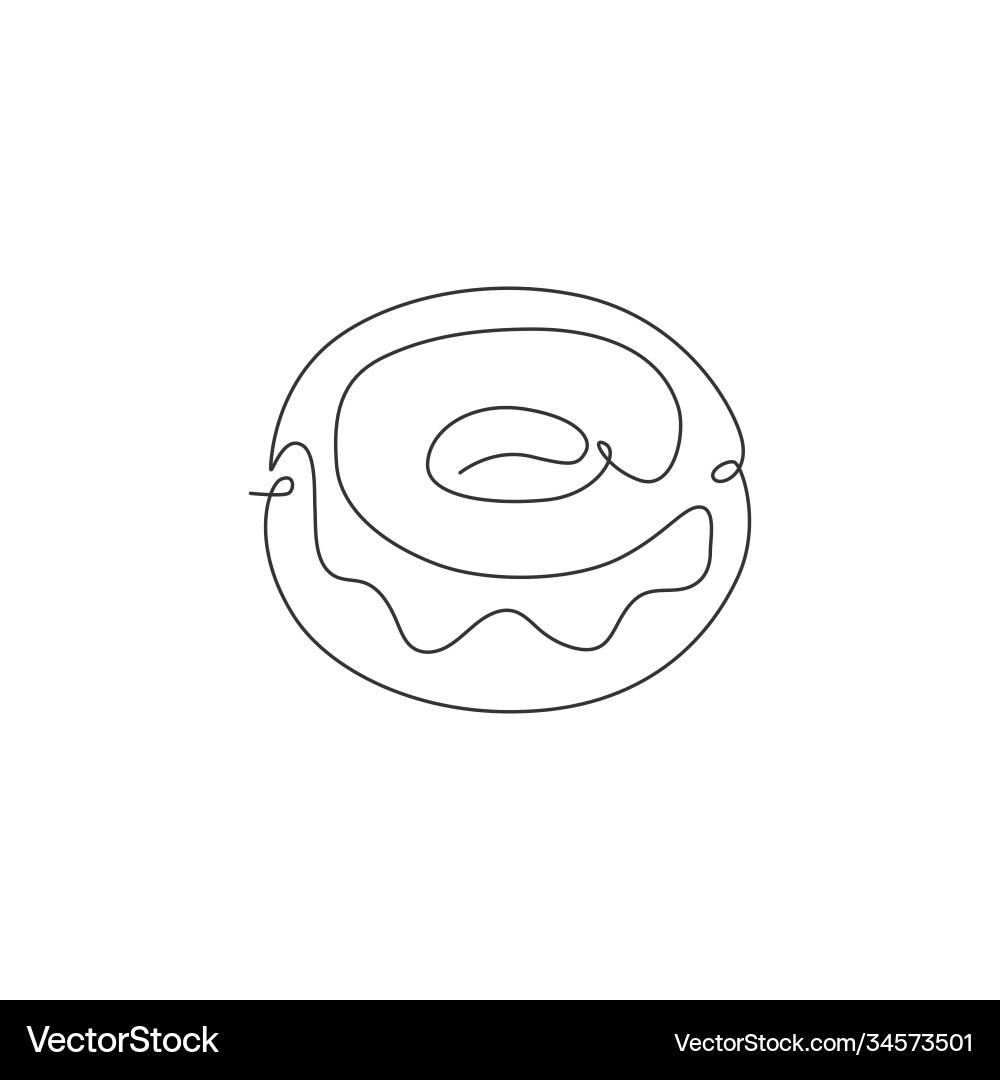 Continuous Line Donut vector image