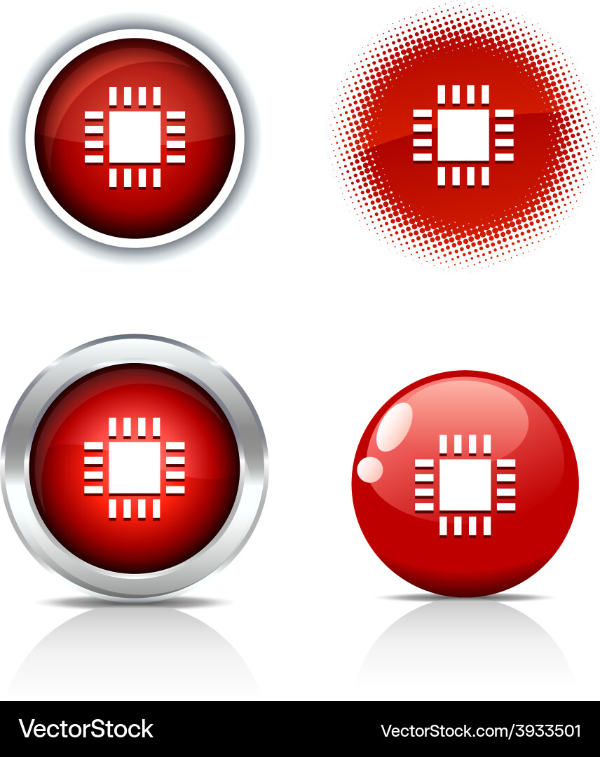 Cpu buttons vector image