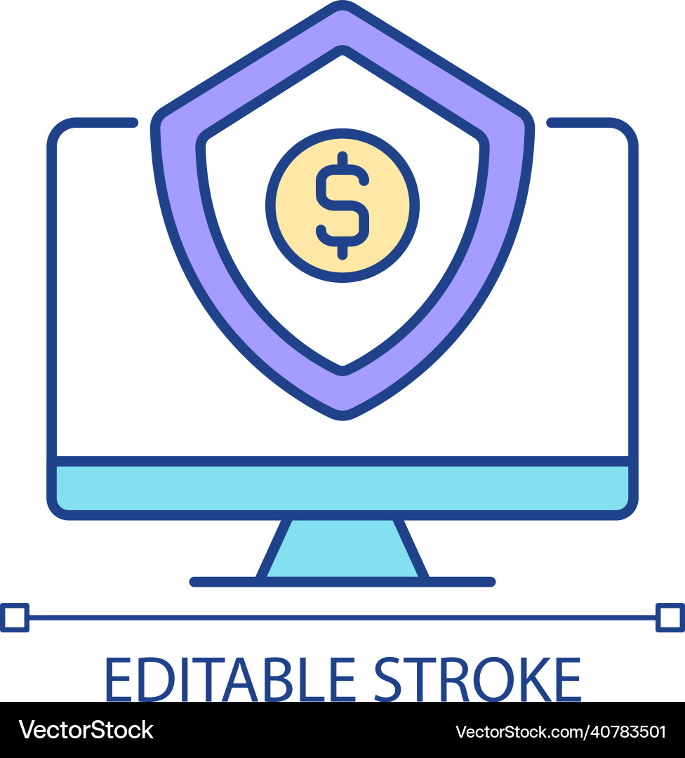 Cyber insurance rgb color icon Cyber insurance rgb color icon vector image
