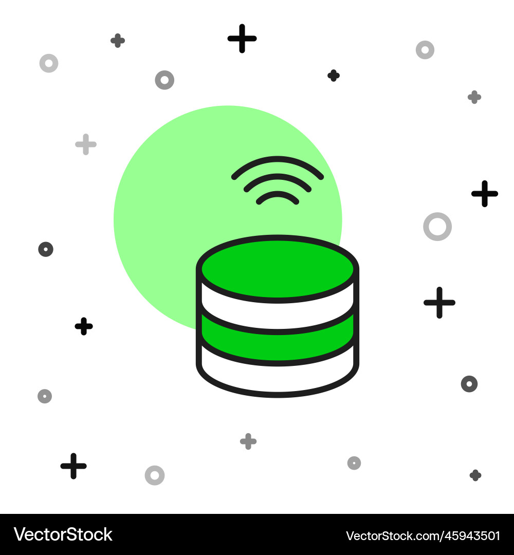 Filled outline smart server data web hosting Filled outline smart server data web hosting vector image
