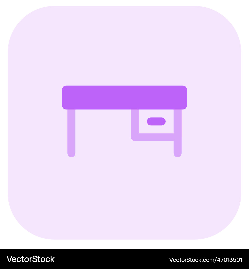 Flat countertop table with big-size drawer Vector Image