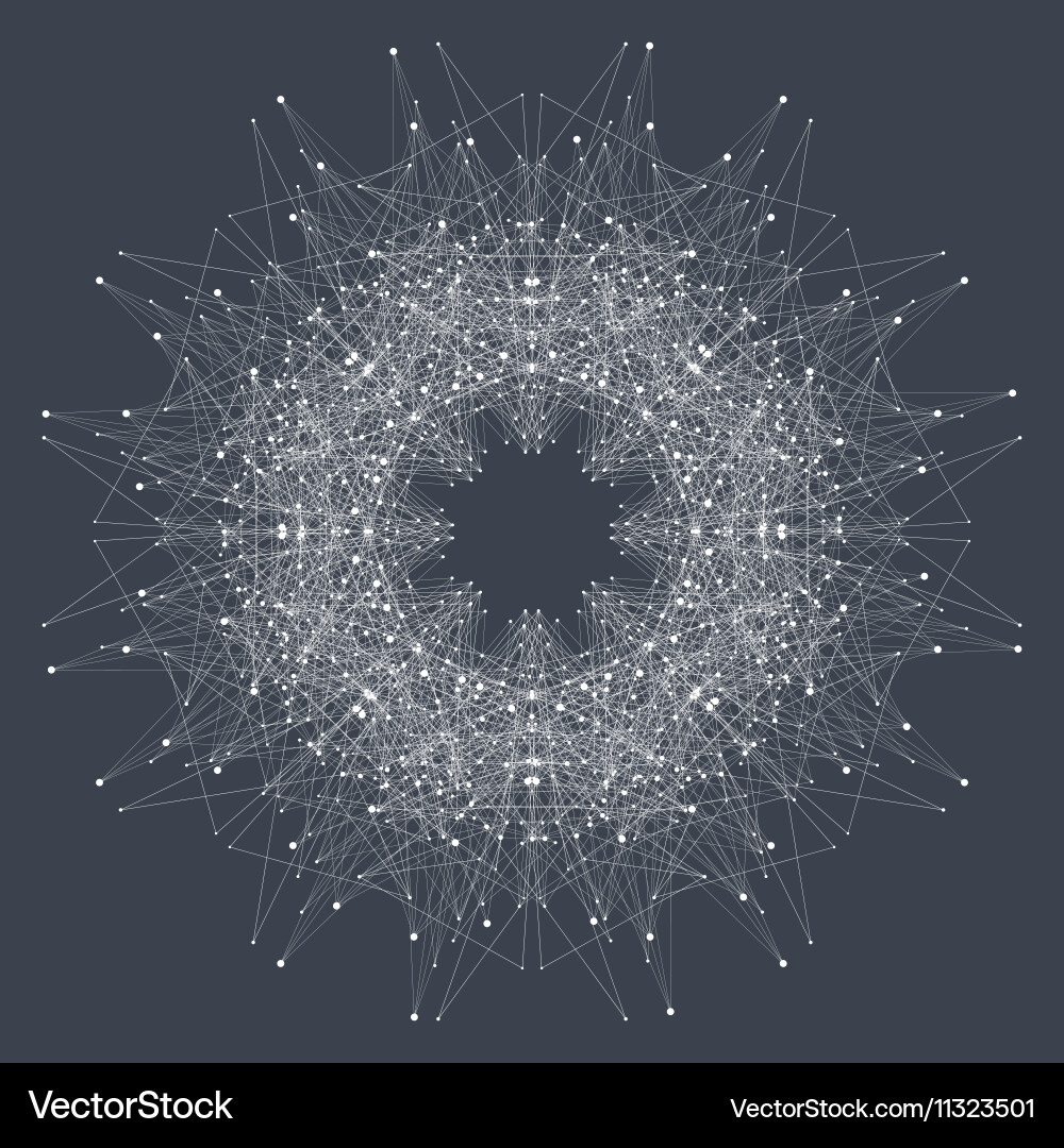 Fractal element with compounds lines and dots big vector image