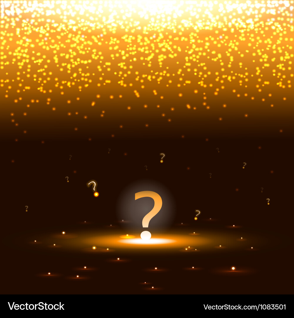 Glowing Question Mark with Spark Burst vector image