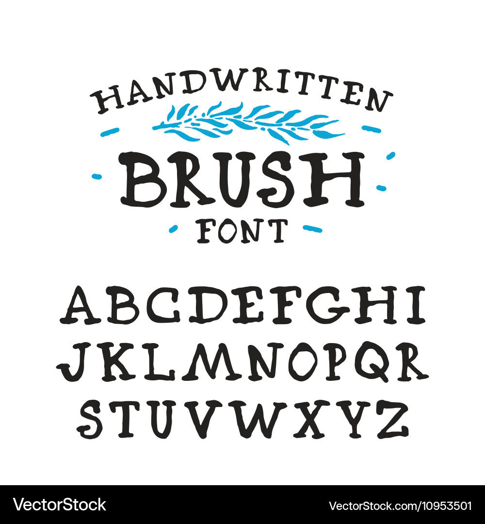 Handwritten Brush Script Font vector image