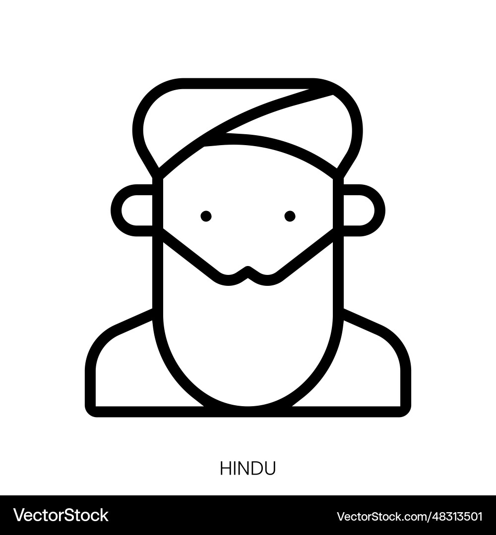 Hindu icon line art style design isolated Hindu icon line art style design isolated vector image