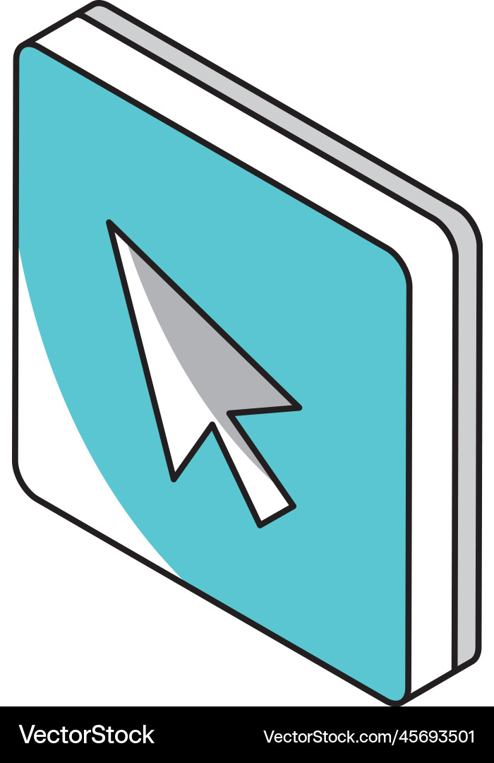 Isometric click button Vector Image