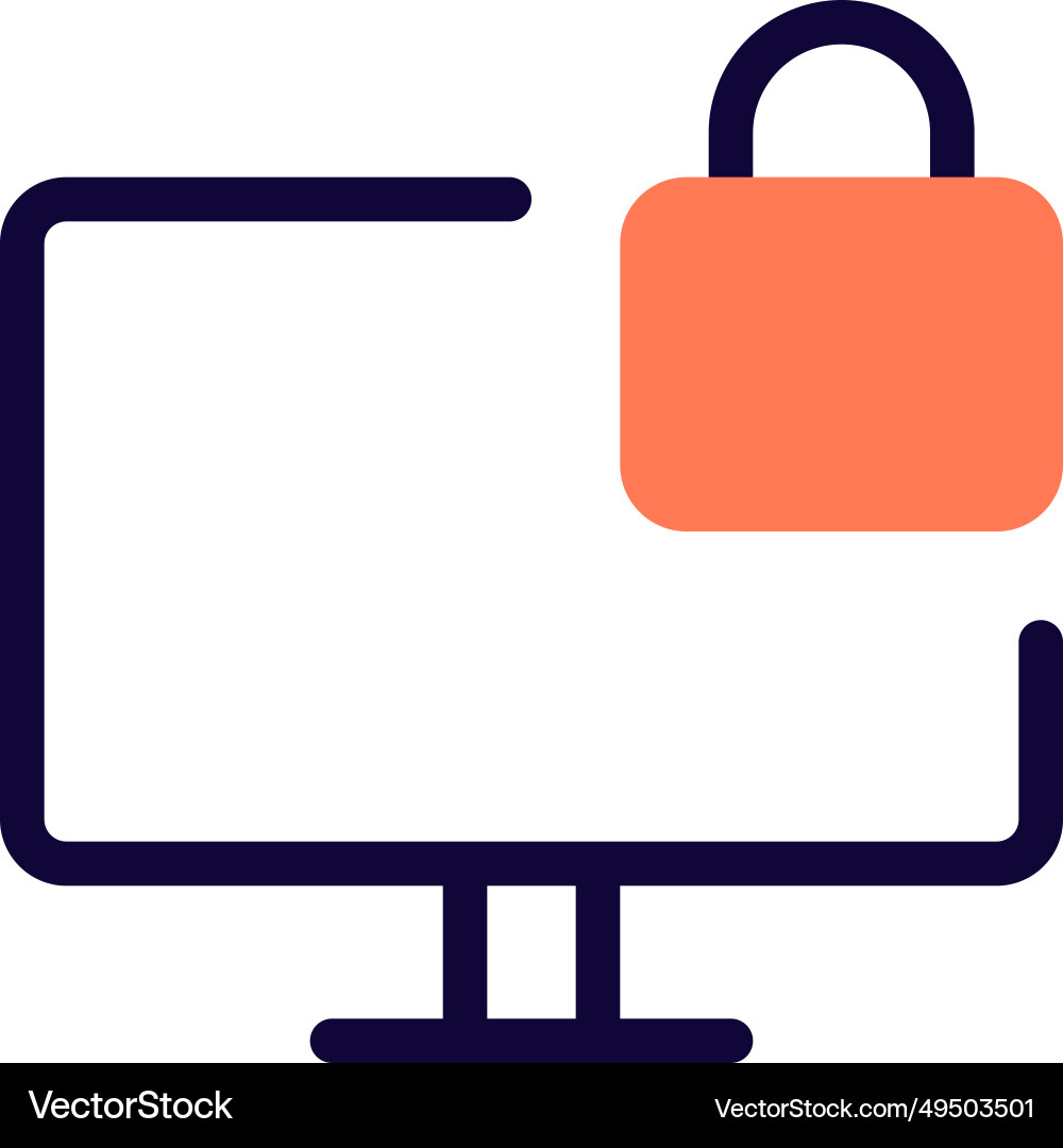 Monitor equipped with lock for enhanced security Vector Image