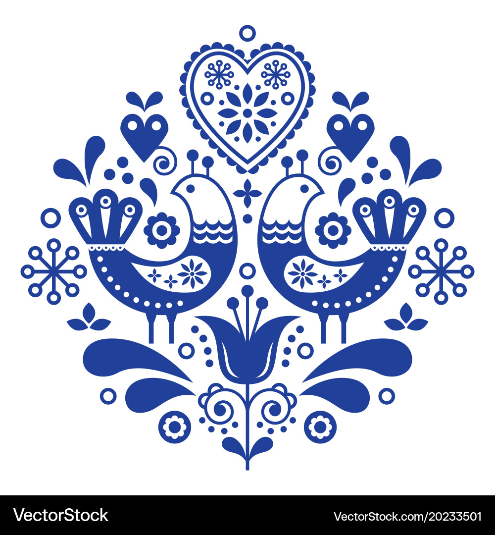 Nordic Bird Pattern vector image