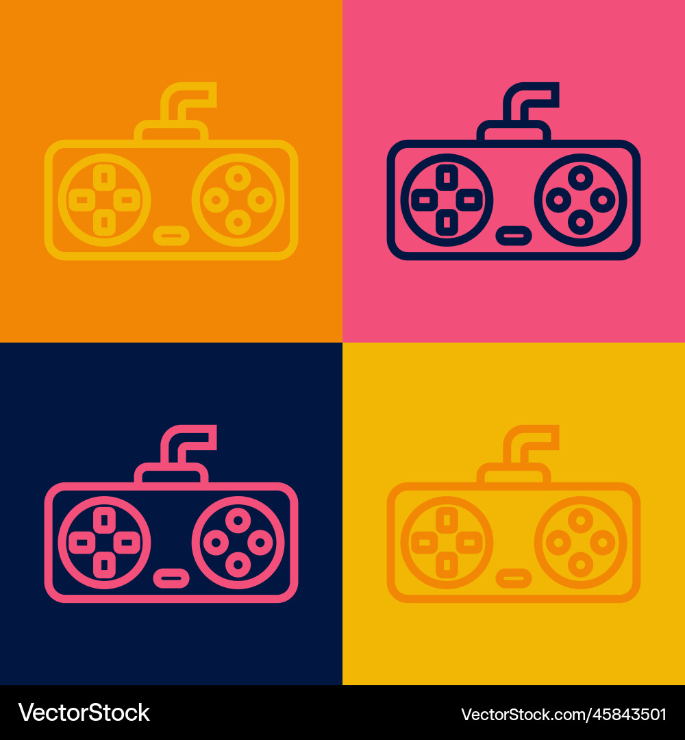 Pop art line game controller or joystick Pop art line game controller or joystick vector image