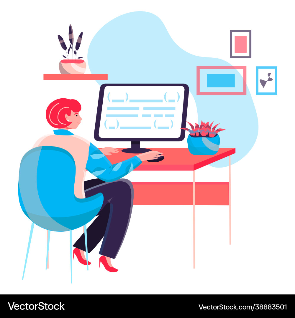 Programmer working at office concept Programmer working at office concept vector image