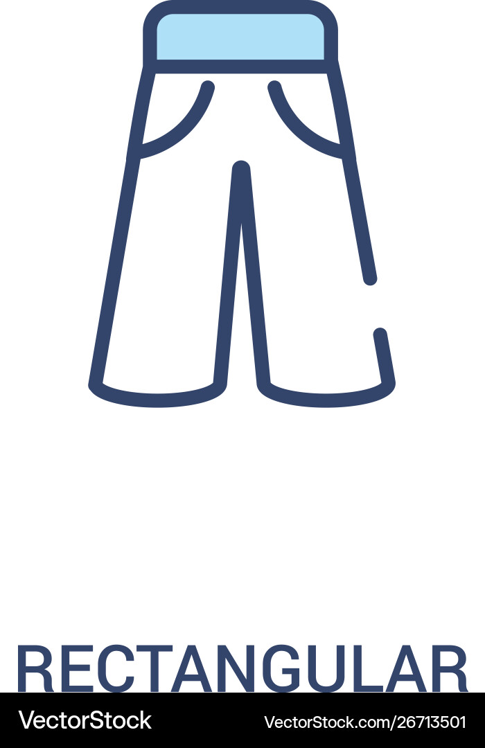 Rectangular concept 2 colored icon simple line Rectangular concept 2 colored icon simple line vector image