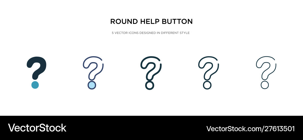 Round help button icon in different style two Vector Image