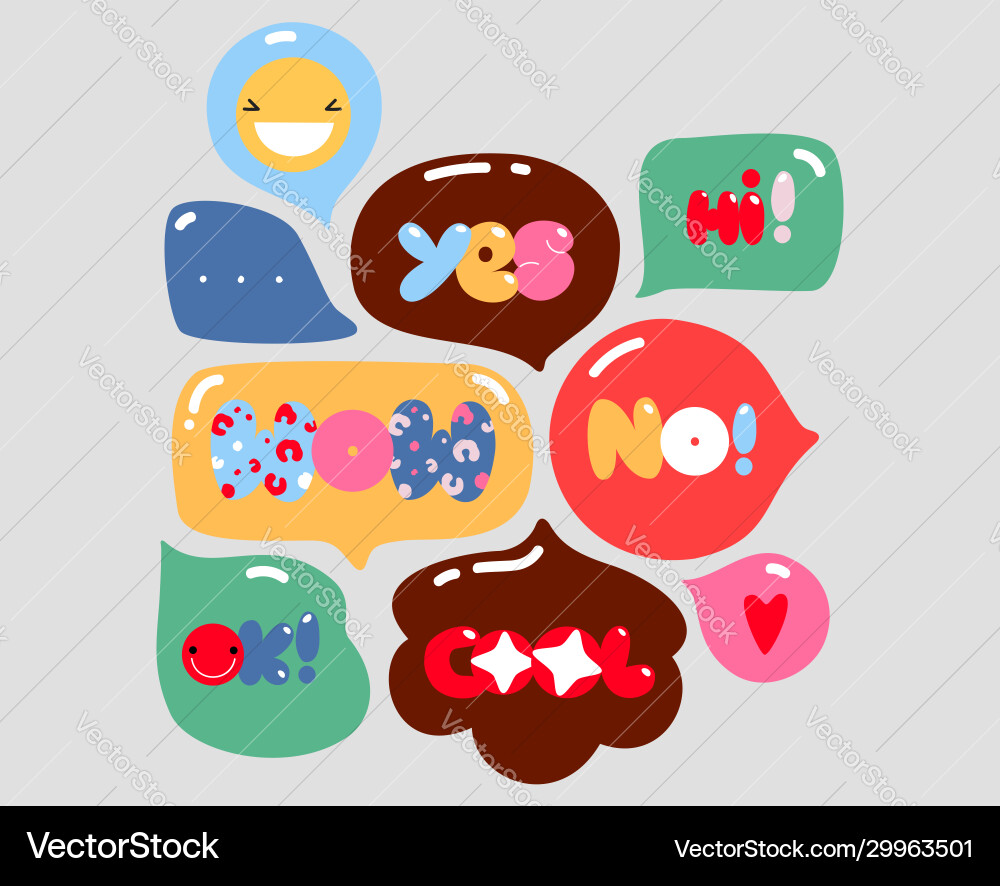 Speech bubbles with rounded text collection Speech bubbles with rounded text collection vector image