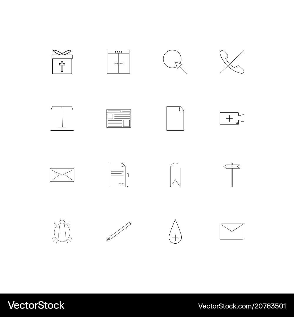 Web applications linear thin icons set outlined vector image