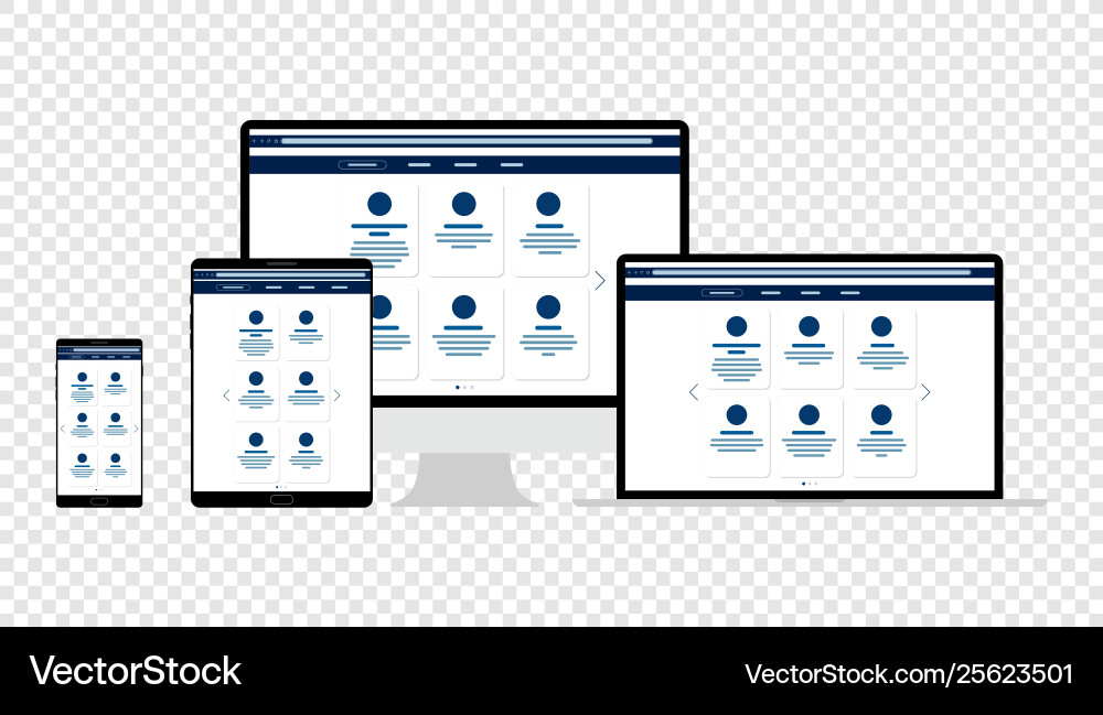 Website UI Template - Mobile & Web vector image