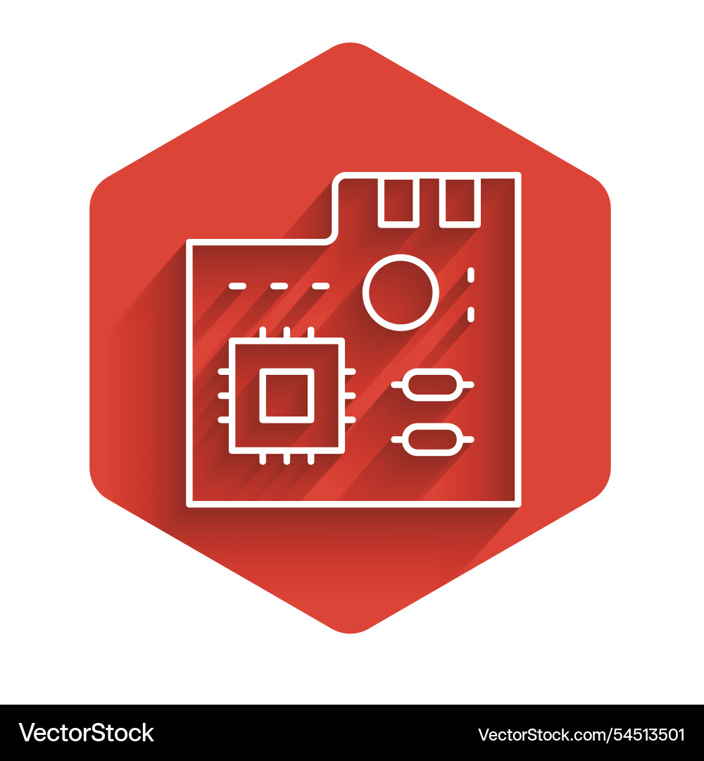 White line electronic computer components White line electronic computer components vector image