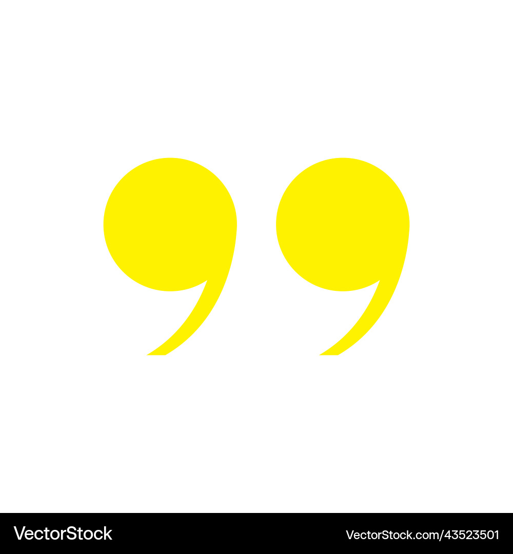 Yellow quotation mark icon Royalty Free Vector Image