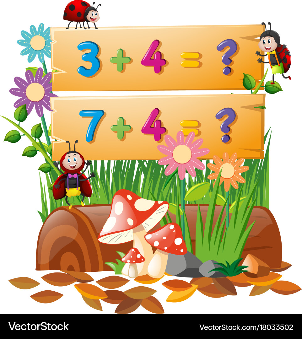 Adding numbers on the board vector image