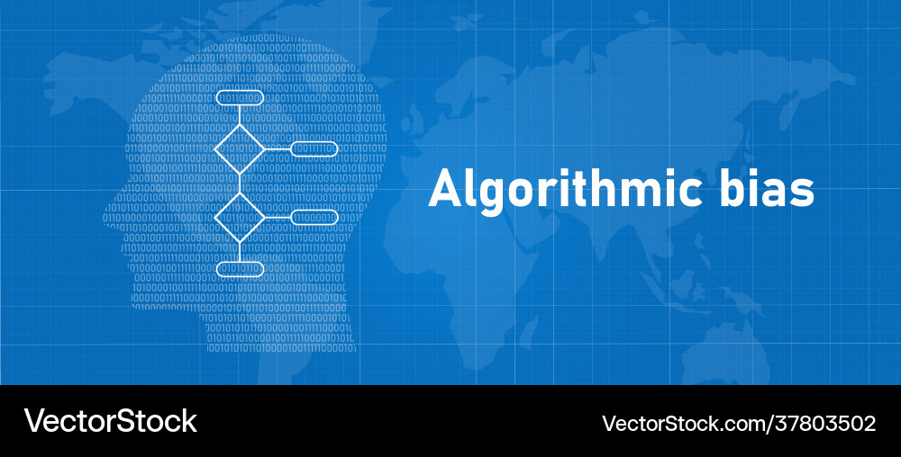 Algorithmic bias fallacy in algorithm making vector image