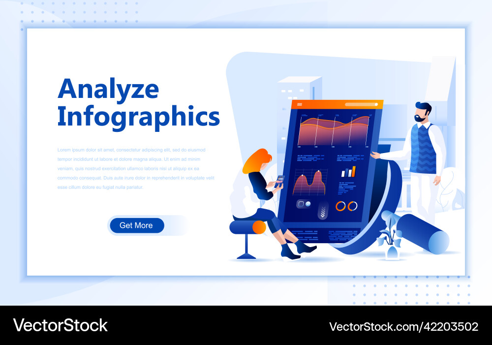 Analyze infographic flat web page design template Analyze infographic flat web page design template vector image