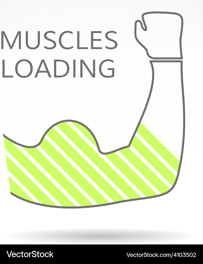 Arm with strong biceps loading muscles idea vector image