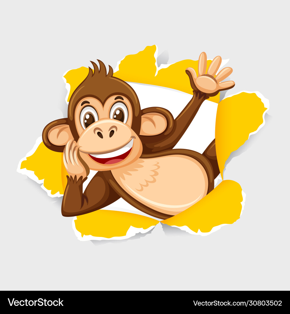 Background template design with wild monkey Background template design with wild monkey vector image