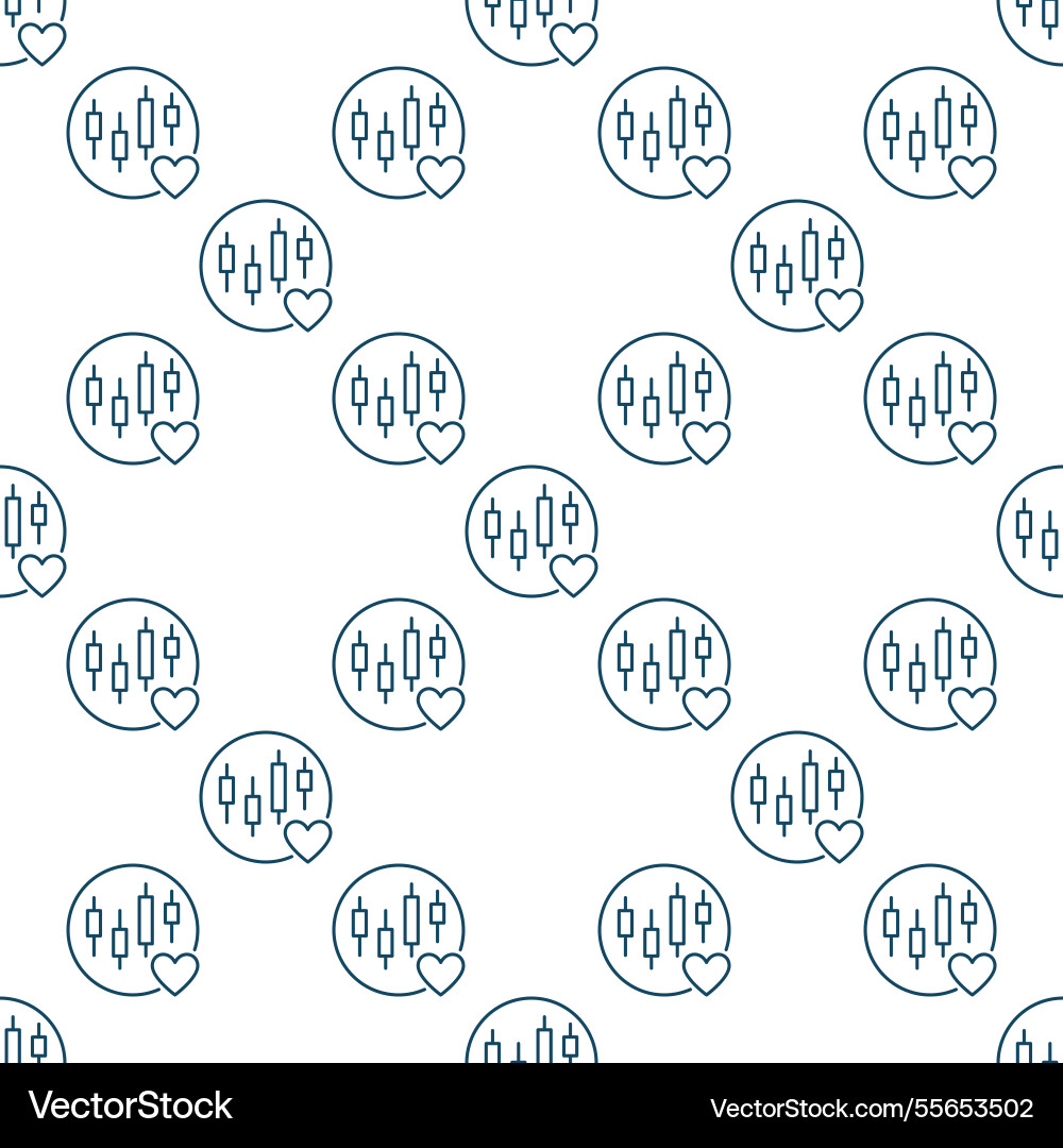 Candlestick chart and heart inside circle Vector Image