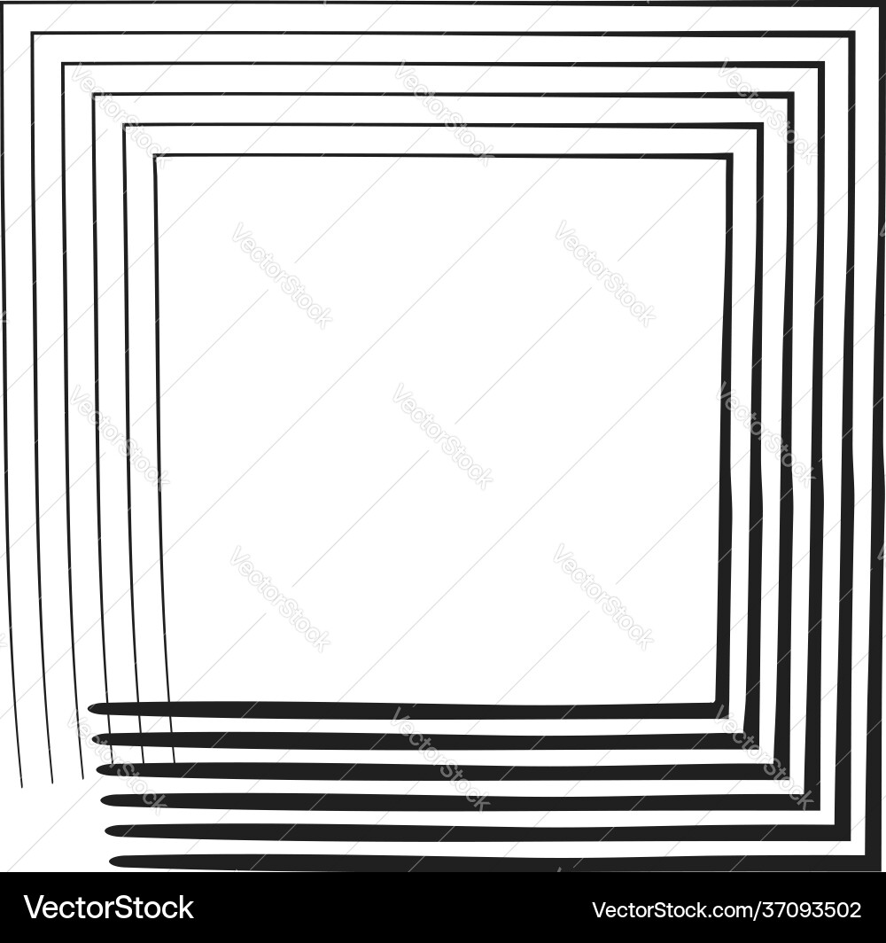 Concentric square element with drawn lines Concentric square element with drawn lines vector image