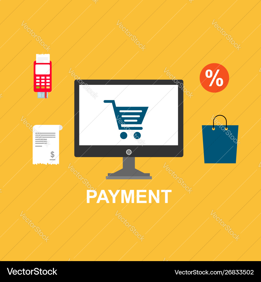Concept online and mobile payments for web page Concept online and mobile payments for web page vector image