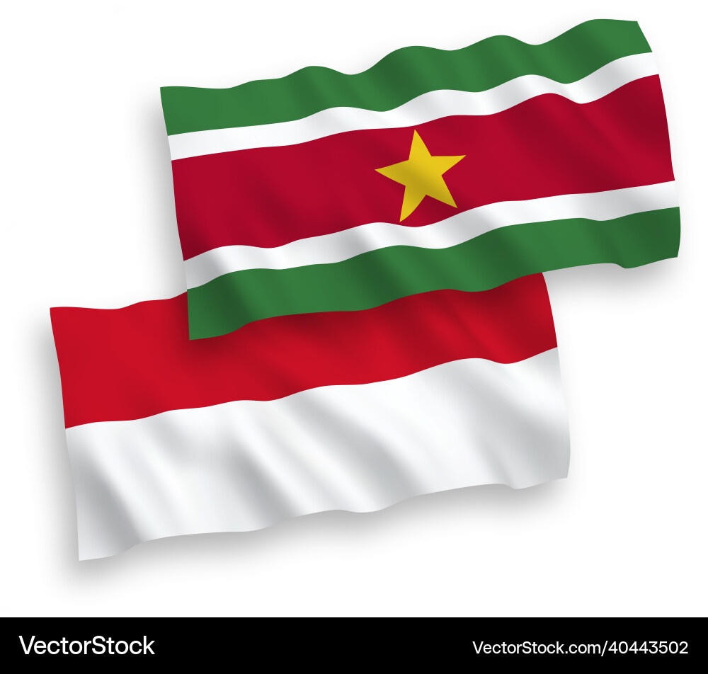 Flags of indonesia and republic suriname Vector Image