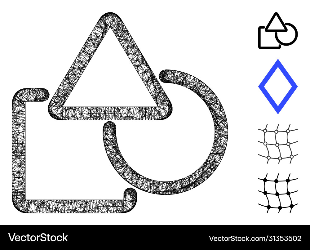 Geometric objects web mesh vector image