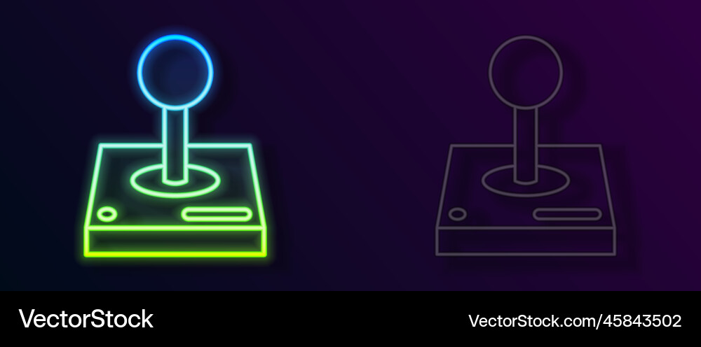 Glowing neon line joystick for arcade machine icon Glowing neon line joystick for arcade machine icon vector image