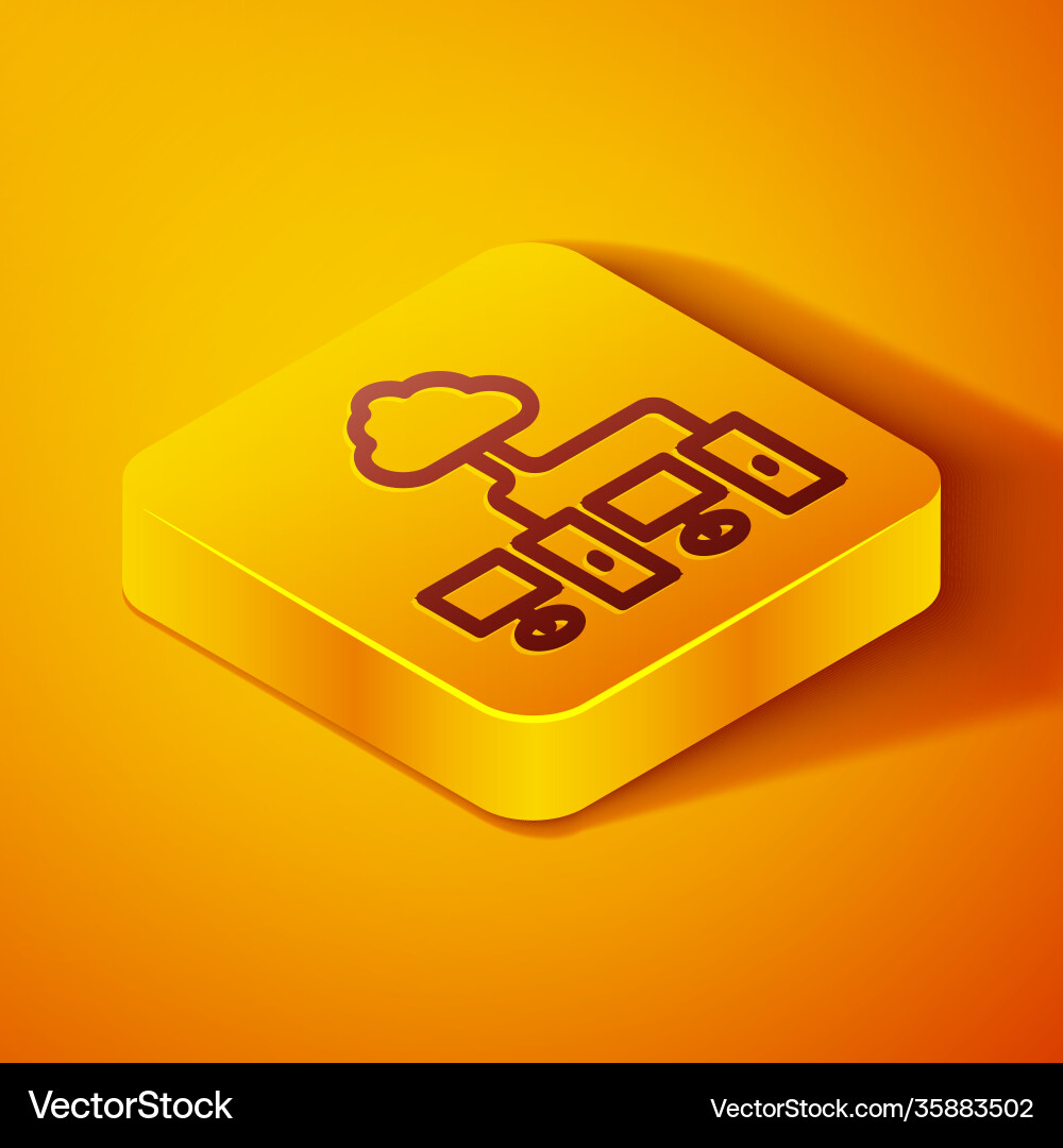 Isometric line computer network icon isolated Isometric line computer network icon isolated vector image