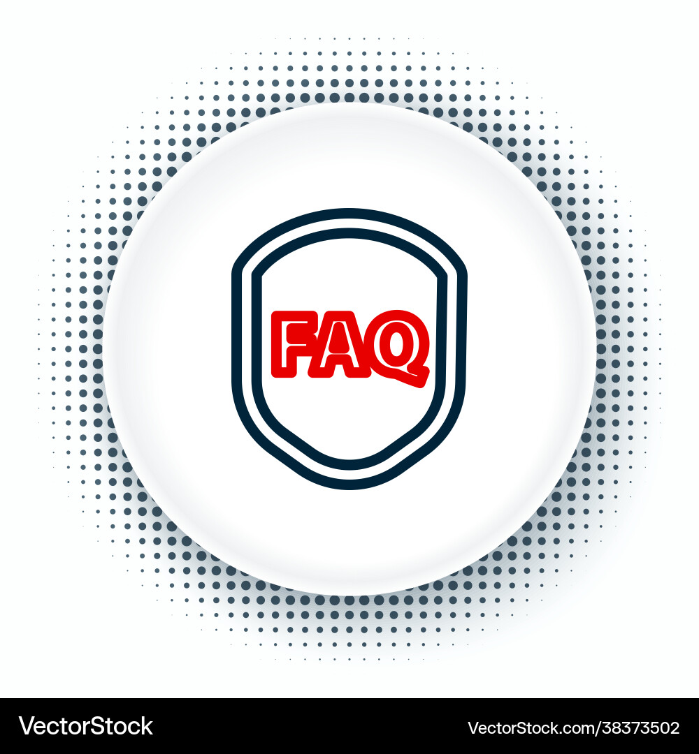 Line shield with text faq information icon Line shield with text faq information icon Vector Image