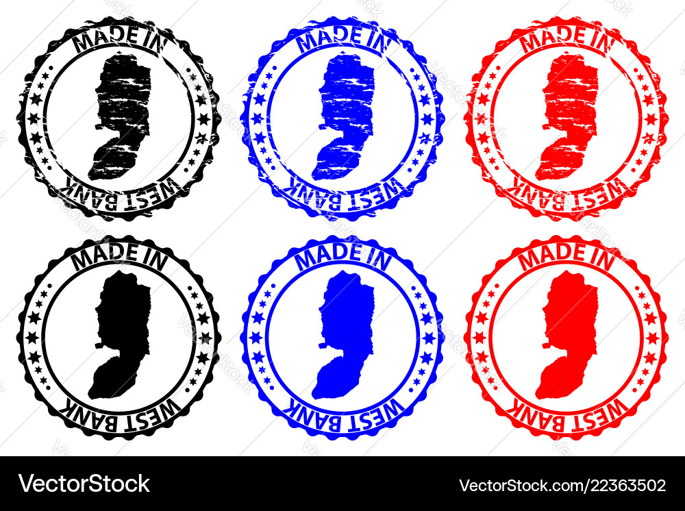 Made in west bank rubber stamp Made in west bank rubber stamp vector image