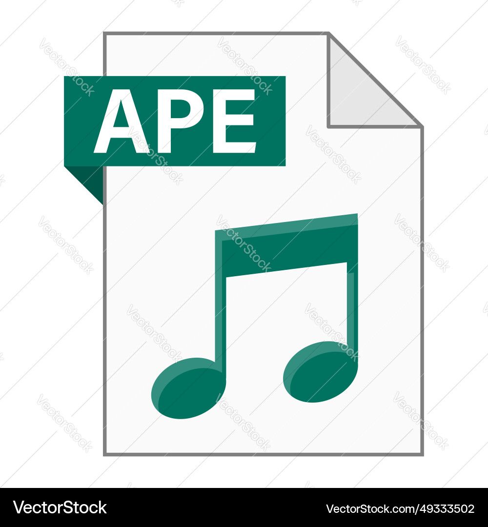Modern flat design of ape file icon for web Modern flat design of ape file icon for web Vector Image