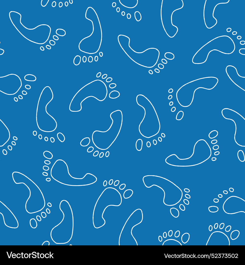 Outline bunch of footstep seamless pattern design Outline bunch of footstep seamless pattern design vector image