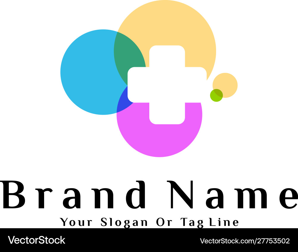Plus template design with full color style Vector Image