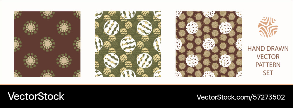 Polka dot blockprint seamless pattern set Polka dot blockprint seamless pattern set vector image