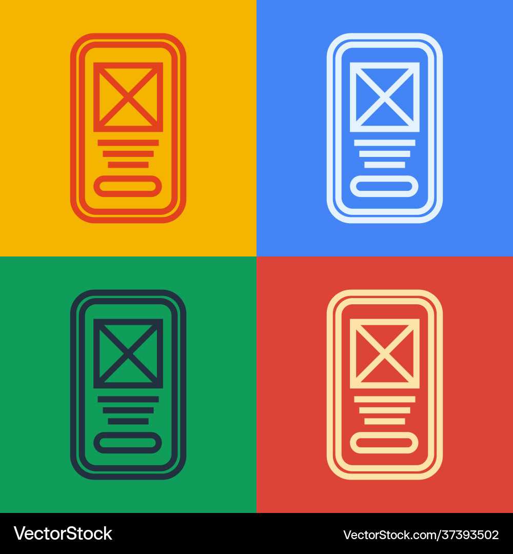 Pop art line ui or ux design icon isolated Pop art line ui or ux design icon isolated Vector Image