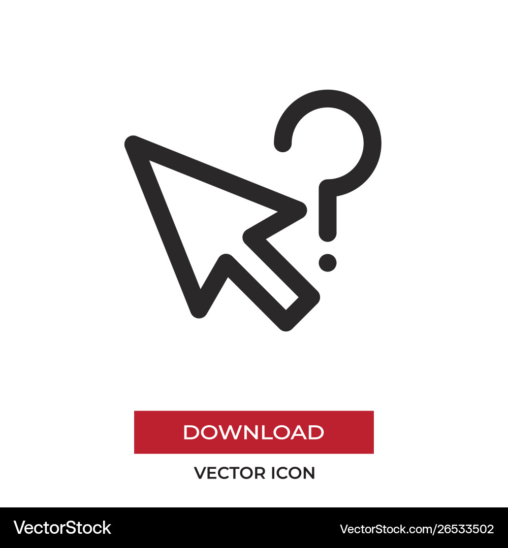 Question mark cursor icon in modern style for web Question mark cursor icon in modern style for web vector image