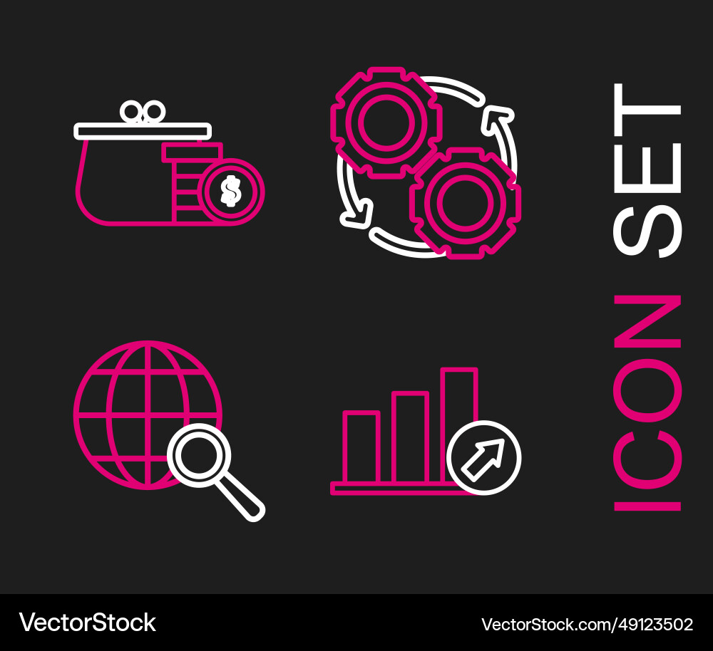 Set line presentation financial with graph Set line presentation financial with graph vector image
