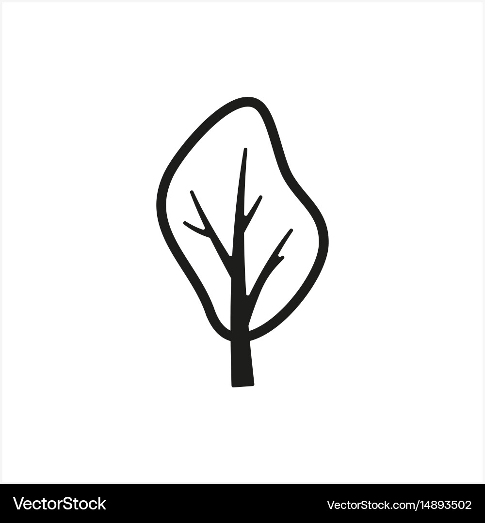 Simple minimal black tree icon symbol style Vector Image