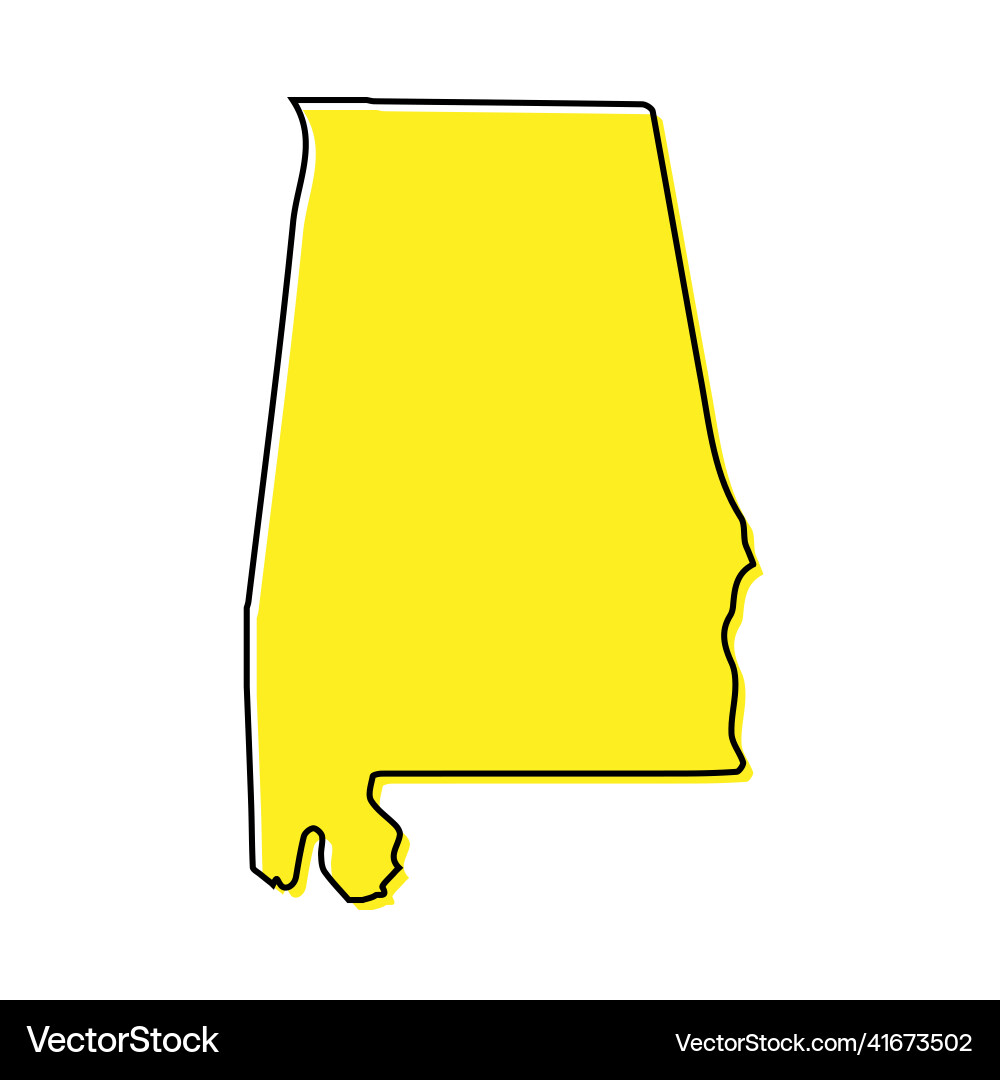 Alabama State Map Outline Simple Outline Map Of Alabama Is A State Vector 41673502