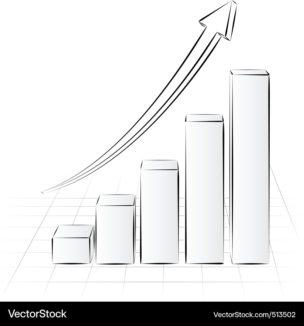 Sketchy 3D Chart Graph vector image