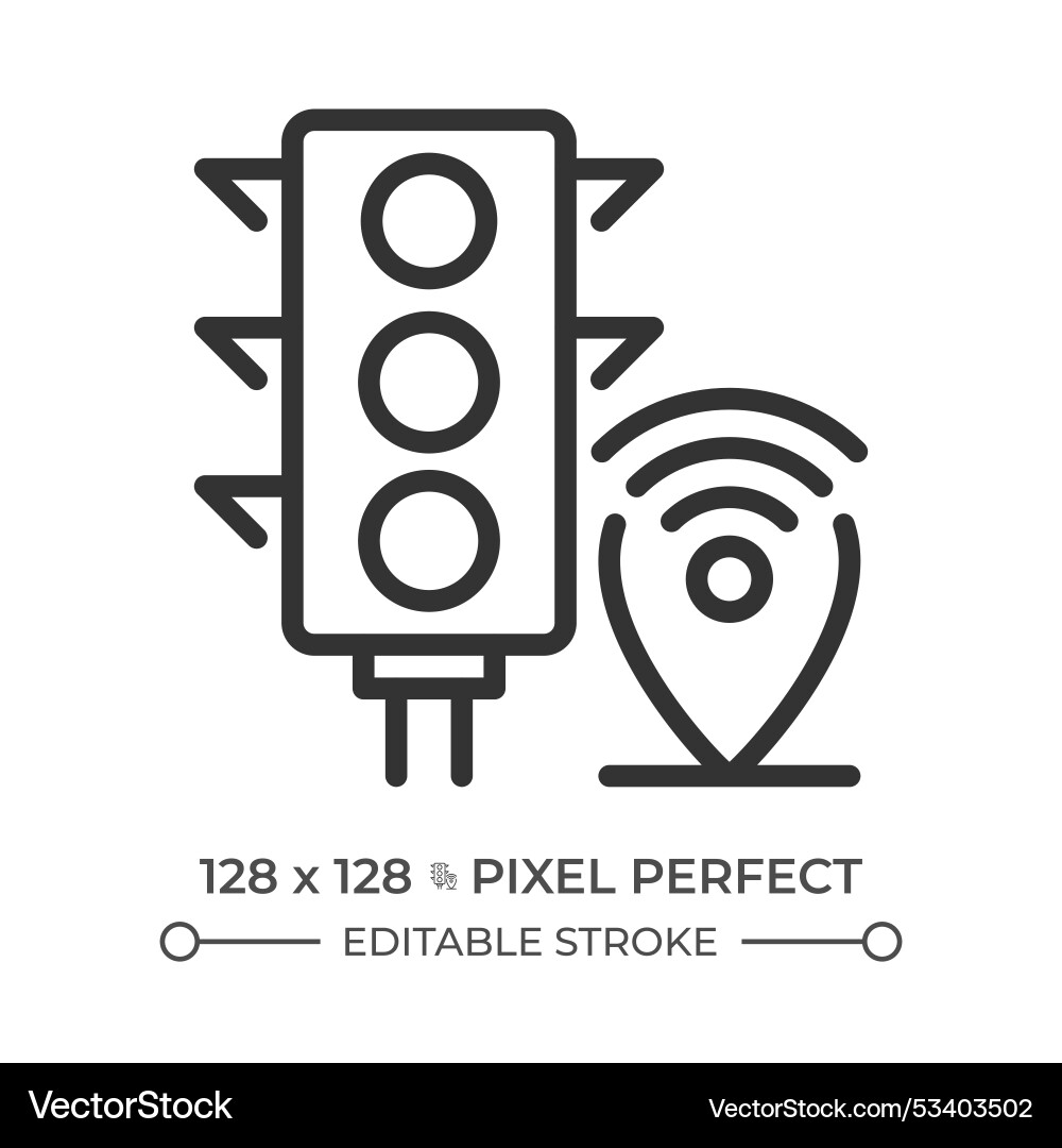 Traffic management systems pixel perfect linear Traffic management systems pixel perfect linear vector image