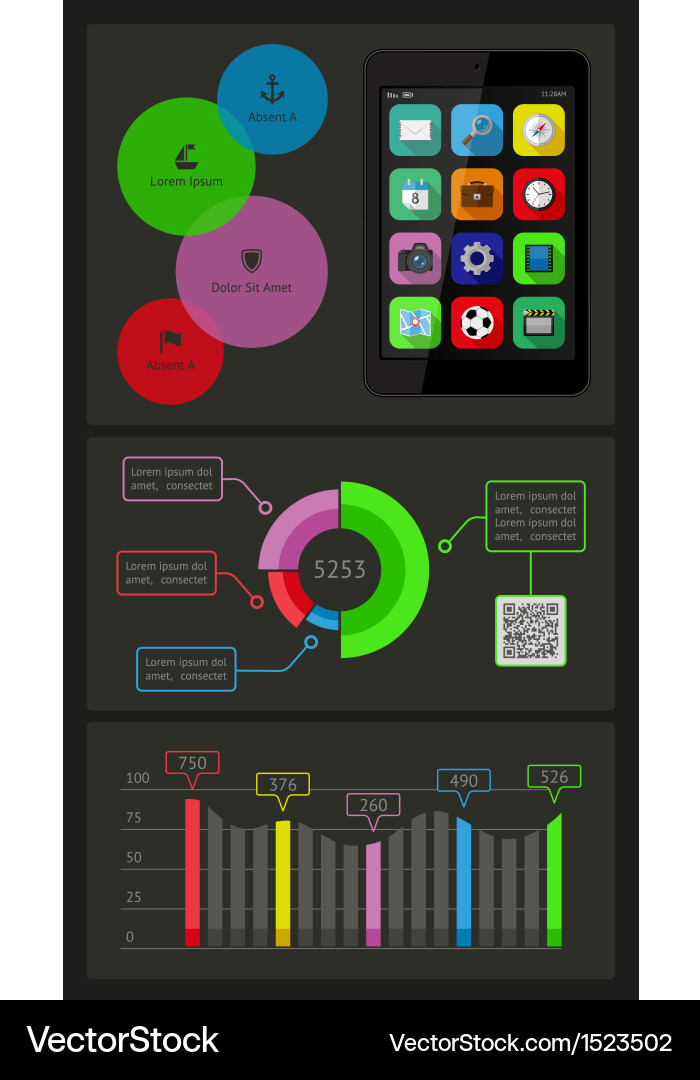 Ui infographics and web elements vector image