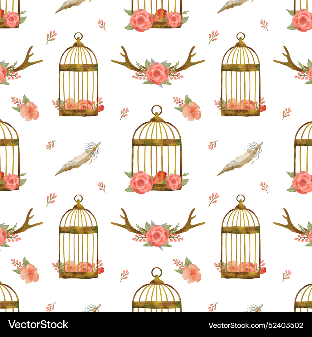 Watercolor boho pattern design Royalty Free Vector Image